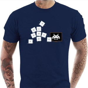 T-shirt geek homme - Pixel Training - Couleur Bleu Nuit - Taille S