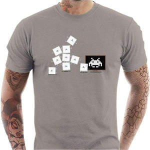 T-shirt geek homme - Pixel Training - Couleur Gris Clair - Taille S