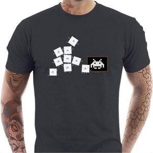 T-shirt geek homme - Pixel Training - Couleur Gris Foncé - Taille S