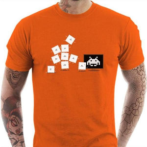 T-shirt geek homme - Pixel Training - Couleur Orange - Taille S