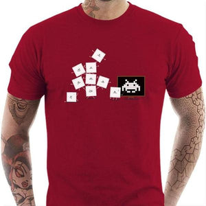 T-shirt geek homme - Pixel Training - Couleur Rouge Tango - Taille S