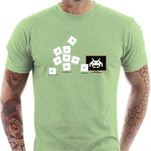 T-shirt geek homme - Pixel Training - Couleur Tilleul - Taille S