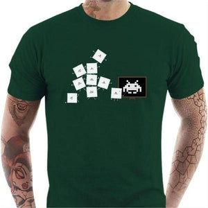 T-shirt geek homme - Pixel Training - Couleur Vert Bouteille - Taille S