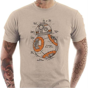T-shirt geek homme - Plan BB8 - Couleur Sable - Taille S