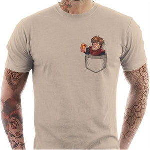 T-shirt geek homme - Poche-tron - Couleur Sable - Taille S