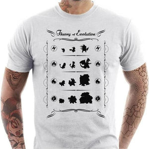 T-shirt geek homme - Pokemon Evolution - Couleur Blanc - Taille S