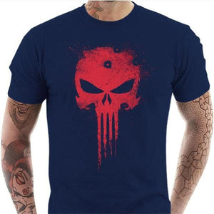 T-shirt geek homme - Punisher - Couleur Bleu Nuit - Taille S
