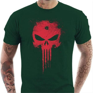 T-shirt geek homme - Punisher - Couleur Vert Bouteille - Taille S