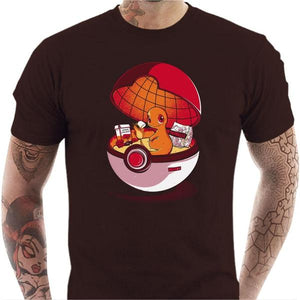 T-shirt geek homme - Red Poke House - Couleur Chocolat - Taille S