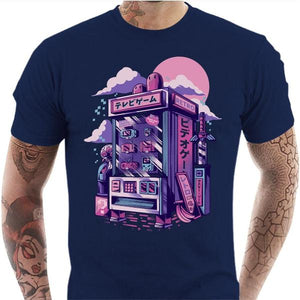 T-shirt geek homme - Retro vending machine - Couleur Bleu Nuit - Taille S