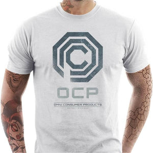 T-shirt geek homme - Robocop - OCP - Couleur Blanc - Taille S
