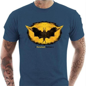 T-shirt geek homme - Rorschach Batman - Couleur Bleu Gris - Taille S