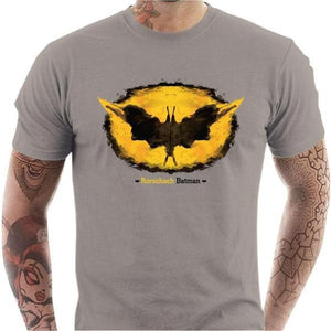 T-shirt geek homme - Rorschach Batman - Couleur Gris Clair - Taille S