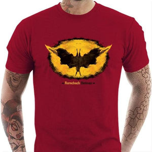 T-shirt geek homme - Rorschach Batman - Couleur Rouge Tango - Taille S