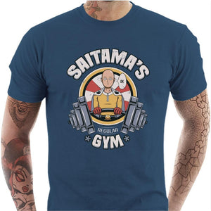 T-shirt geek homme - Saitama’s gym - Couleur Bleu Gris - Taille S
