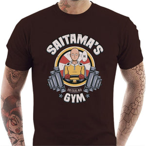 T-shirt geek homme - Saitama’s gym - Couleur Chocolat - Taille S
