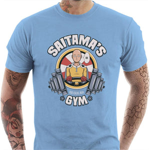 T-shirt geek homme - Saitama’s gym - Couleur Ciel - Taille S