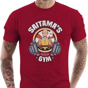 T-shirt geek homme - Saitama’s gym - Couleur Rouge Vif - Taille S