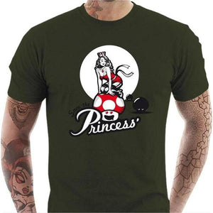T-shirt geek homme - Save the Princess - Couleur Army - Taille S