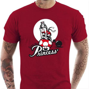 T-shirt geek homme - Save the Princess - Couleur Rouge Tango - Taille S