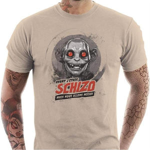 T-shirt geek homme - Schizo Gollum - Couleur Sable - Taille S
