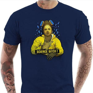 T-shirt geek homme - Science Bitch - Couleur Bleu Nuit - Taille S