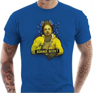 T-shirt geek homme - Science Bitch - Couleur Bleu Royal - Taille S
