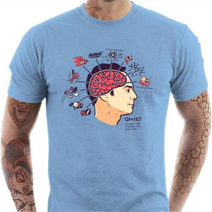 T-shirt geek homme - Sheldon's Brain - Couleur Ciel - Taille S