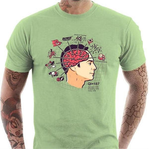 T-shirt geek homme - Sheldon's Brain - Couleur Tilleul - Taille S