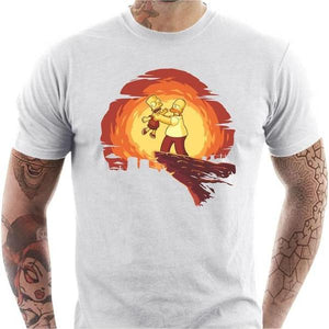 T-shirt geek homme - Simpson King - Couleur Blanc - Taille S