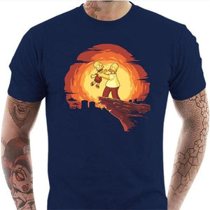 T-shirt geek homme - Simpson King - Couleur Bleu Nuit - Taille S