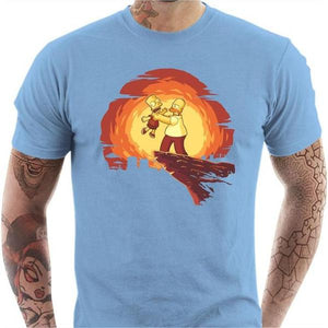 T-shirt geek homme - Simpson King - Couleur Ciel - Taille S