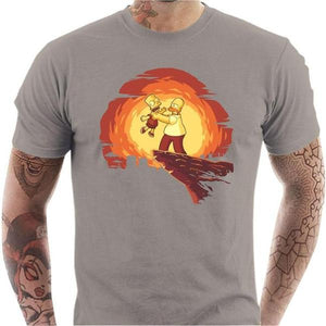 T-shirt geek homme - Simpson King - Couleur Gris Clair - Taille S