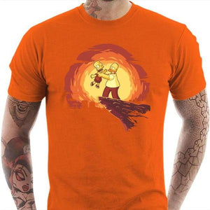 T-shirt geek homme - Simpson King - Couleur Orange - Taille S