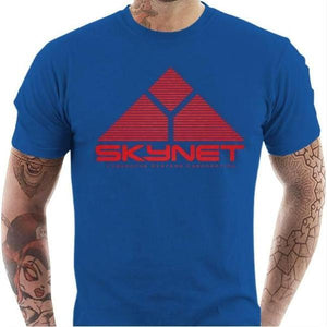 T-shirt geek homme - Skynet - Terminator II - Couleur Bleu Royal - Taille S