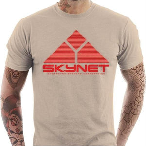 T-shirt geek homme - Skynet - Terminator II - Couleur Sable - Taille S
