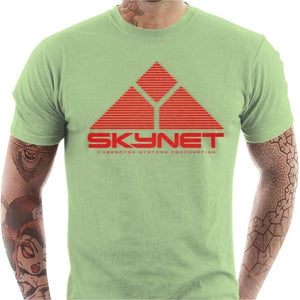 T-shirt geek homme - Skynet - Terminator II - Couleur Tilleul - Taille S