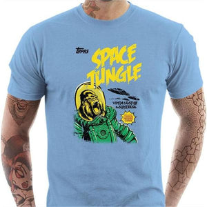 T-shirt geek homme - Space Jungle - Couleur Ciel - Taille S