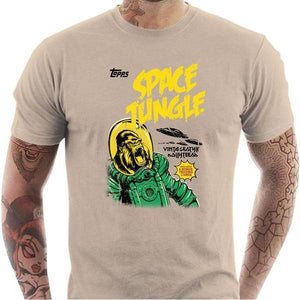 T-shirt geek homme - Space Jungle - Couleur Sable - Taille S