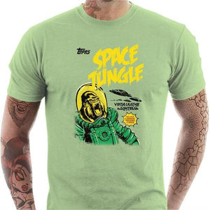 T-shirt geek homme - Space Jungle - Couleur Tilleul - Taille S