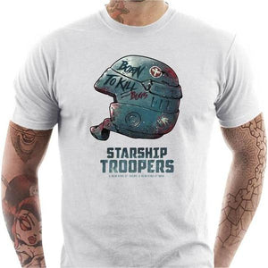 T-shirt geek homme - Starship Troopers - Couleur Blanc - Taille S