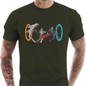 T-shirt geek homme - Stranger Portal - Couleur Army - Taille S