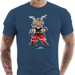 T-shirt geek homme - Super Gaulois ! - Couleur Bleu Gris - Taille S