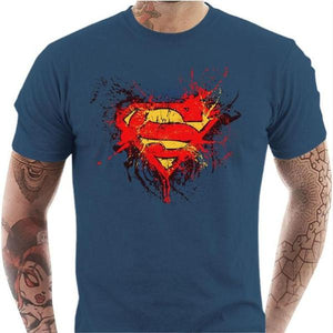 T-shirt geek homme - Superman - Couleur Bleu Gris - Taille S