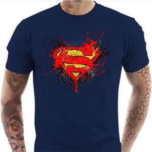 T-shirt geek homme - Superman - Couleur Bleu Nuit - Taille S