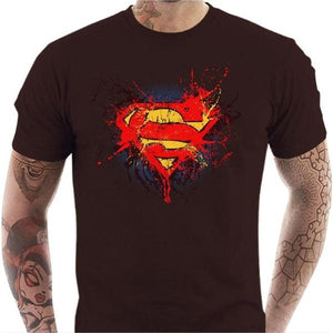 T-shirt geek homme - Superman - Couleur Chocolat - Taille S