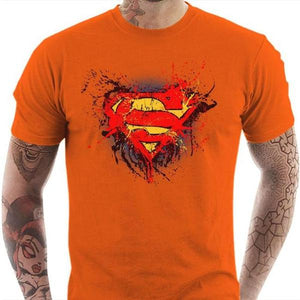 T-shirt geek homme - Superman - Couleur Orange - Taille S