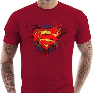 T-shirt geek homme - Superman - Couleur Rouge Tango - Taille S
