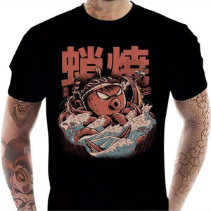 T-shirt geek homme - Takoyaki attack - Couleur Noir - Taille S