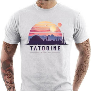 T-shirt geek homme - Tatooine - Couleur Blanc - Taille S